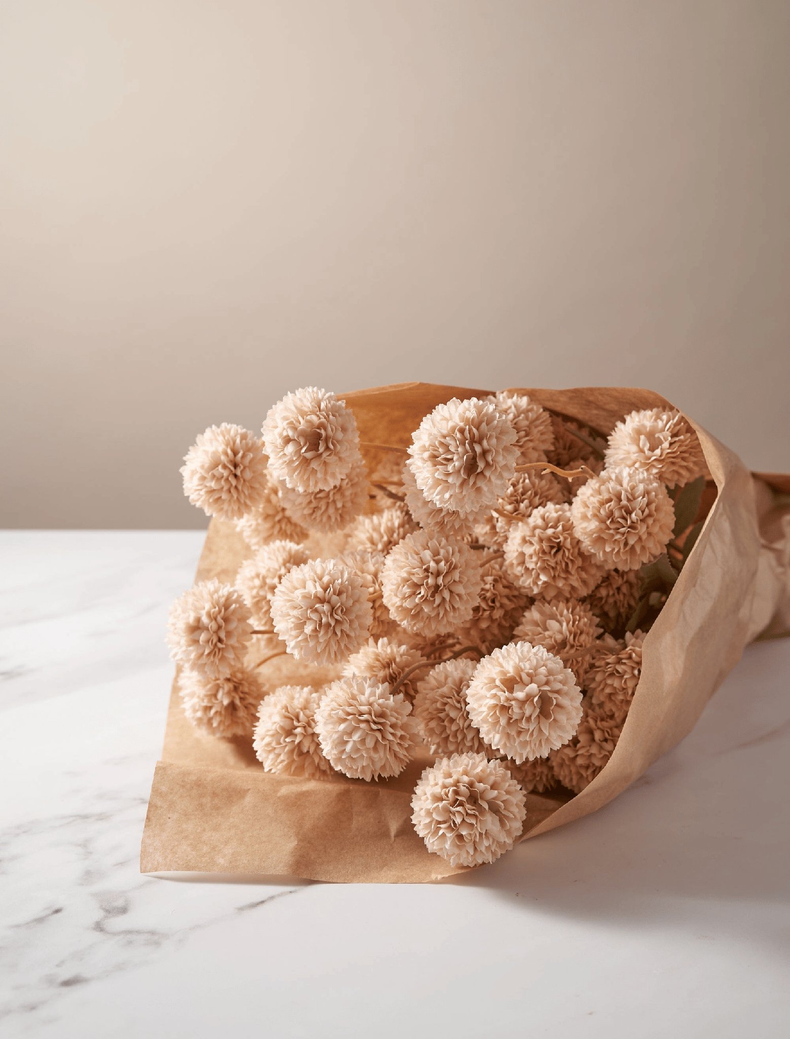 Faux Kiku Flower - Cream (10 Stems / 50 Heads)